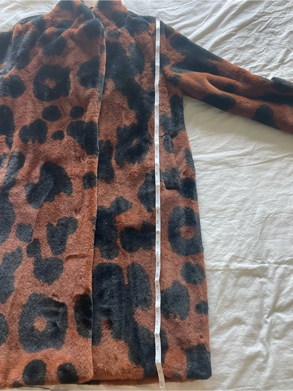 Stoosh Cowhide Leopard Print Faux Fur Mid-Length Coat Jacket - Medium - Picture 7 of 9